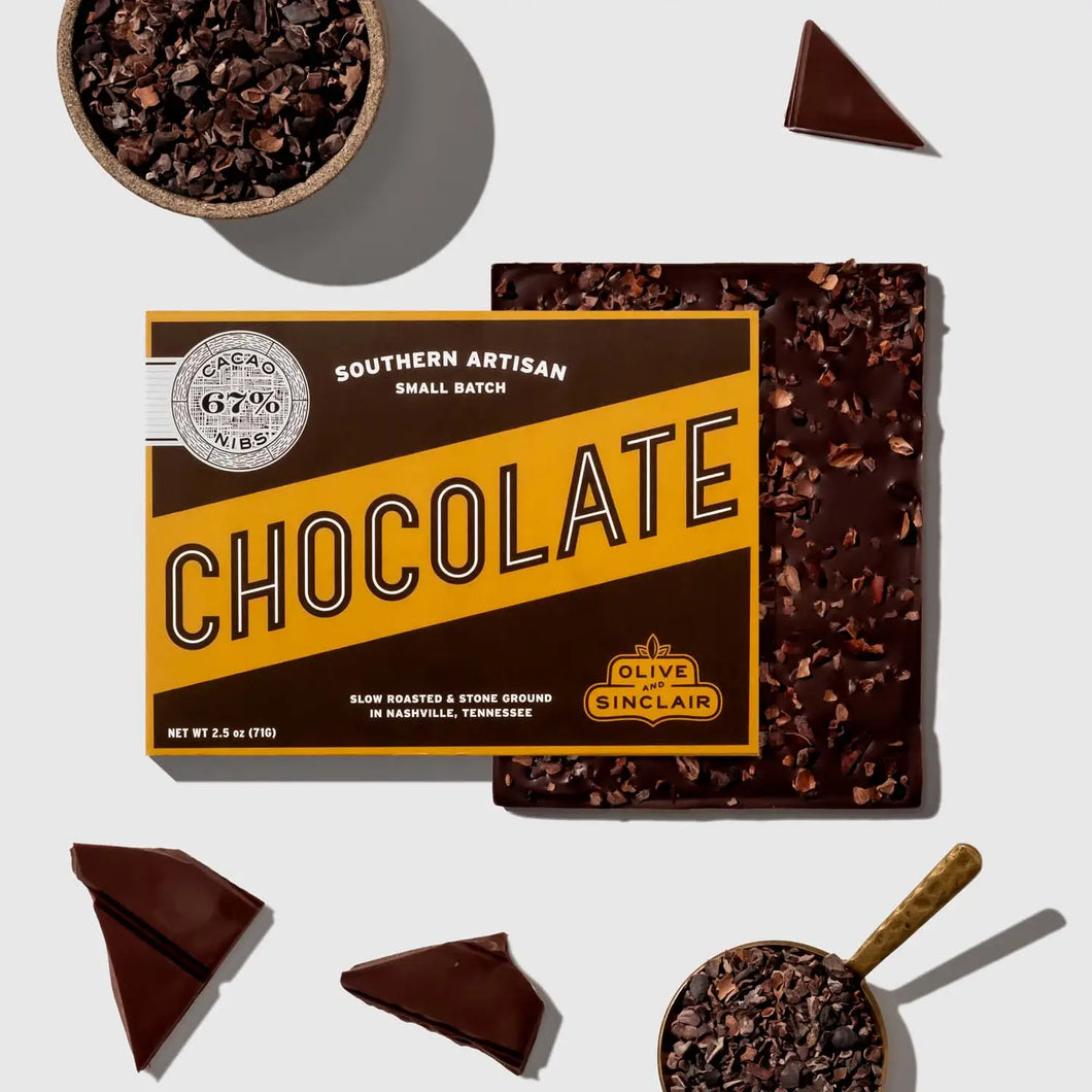 Olive & Sinclair Cocao Nib Chocolate Bar